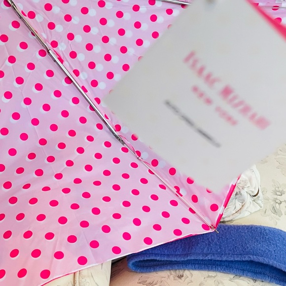 Pink Polka Dot Collapsible Umbrella - Picture 5 of 7